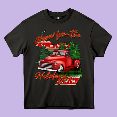 Home For The Holidays Michigan Heavy Core Tee Designed By Barkaloodesign