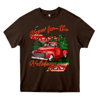 Chocolate Brown home for the holidays michigan Heavy Core Tee - BarkalooDesign