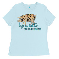 Baby Blue Life is Better on the Farm Ladies Tee - Bettercallsaul