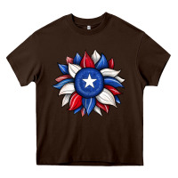 Chocolate Brown sunflower texas flag 2 Heavy Core Tee - JahusDesignShop