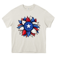 Cream sunflower texas flag 2 Heavy Core Tee - JahusDesignShop