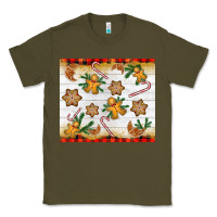 Army Green Christmas gingerbread cookies and candy cane Classic Tee - NancyCooperArtShop