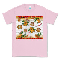 Bubblegum Pink Christmas gingerbread cookies and candy cane Classic Tee - NancyCooperArtShop