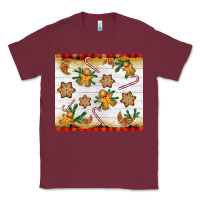 Burgundy Christmas gingerbread cookies and candy cane Classic Tee - NancyCooperArtShop