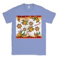 Colony Blue Christmas gingerbread cookies and candy cane Classic Tee - NancyCooperArtShop