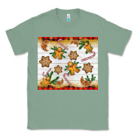 Sage Christmas gingerbread cookies and candy cane Classic Tee - NancyCooperArtShop