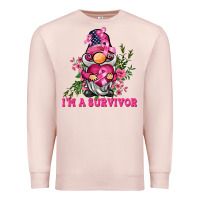 Pale Pink i'm a survivor gnome Premium Sweatshirt - BarkalooDesign