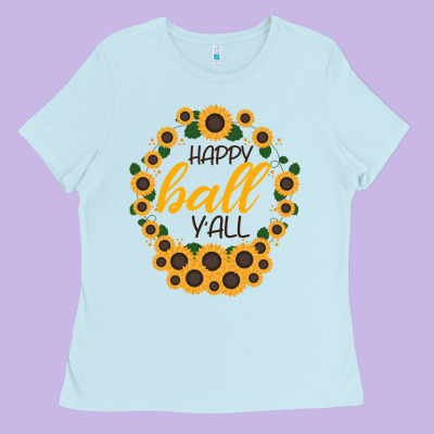 Happy Fall Sunflowers Ladies Tee Designed By Bettercallsaul