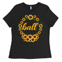 Black Happy Fall Sunflowers Ladies Tee - Bettercallsaul