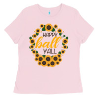 Bubblegum Pink Happy Fall Sunflowers Ladies Tee - Bettercallsaul