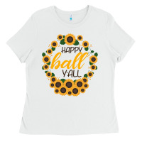 White Happy Fall Sunflowers Ladies Tee - Bettercallsaul