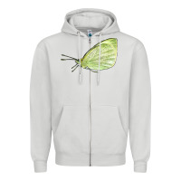 Dove Grey Cabbage White Butterfly Zipper Hoodie - LillyAllenDesigns