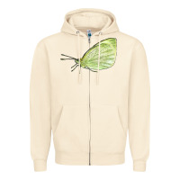 Sandshell Cabbage White Butterfly Zipper Hoodie - LillyAllenDesigns