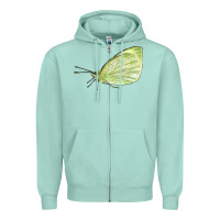 Seafoam Cabbage White Butterfly Zipper Hoodie - LillyAllenDesigns