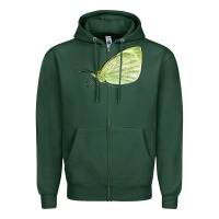 Sports Green Cabbage White Butterfly Zipper Hoodie - LillyAllenDesigns