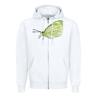 White Cabbage White Butterfly Zipper Hoodie - LillyAllenDesigns