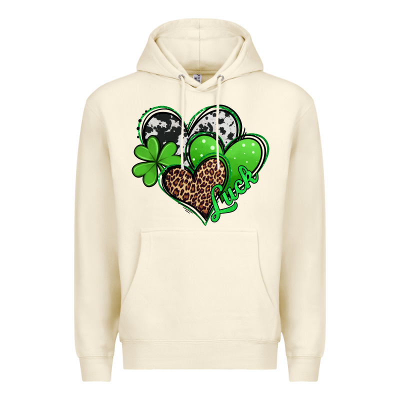 St Patricks Day Hearts Premium Hoodie by Jasminsmagicworld | Teevron