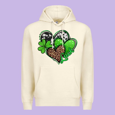 St Patricks Day Hearts Premium Hoodie Designed By Jasminsmagicworld