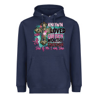 Navy she is loved Heavyweight Hoodie - BarkalooDesign