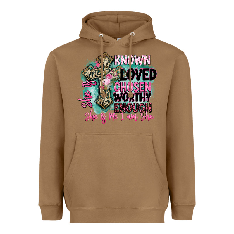 She Is Loved Heavyweight Hoodie by BarkalooDesign | Teevron