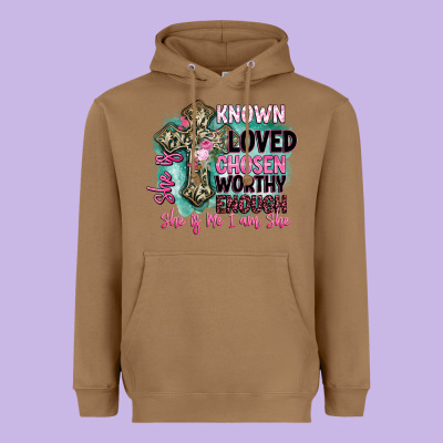 She Is Loved Heavyweight Hoodie Designed By Barkaloodesign