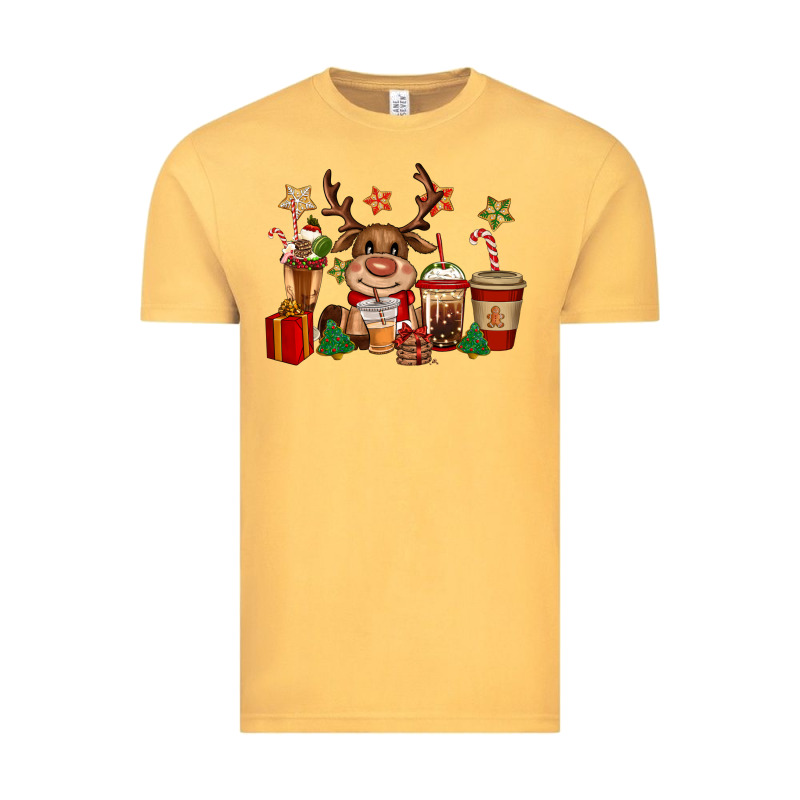 Reindeer Coffe Cups Christmas Vintage Tee by CowGirlArtShop | Teevron