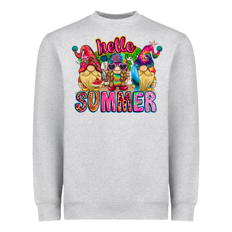 Hello Summer Gnome Heavyweight Sweatshirt by CowhideDigitalArt | Teevron