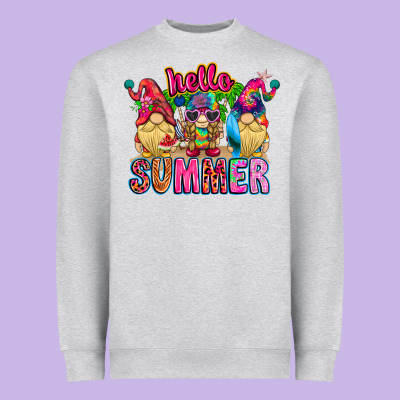 Hello Summer Gnome Heavyweight Sweatshirt Designed By Cowhidedigitalart