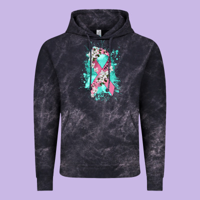 Cancer Ribbon Vintage Hoodie Designed By Cowgirlartshop