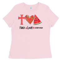 Bubblegum Pink Faith Love Watermelon Ladies Tee - Bettercallsaul