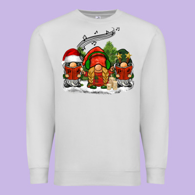 Christmas Choir Gnomes Premium Sweatshirt Designed By Barkaloodesign