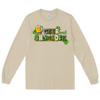 Mushroom Beer and shamrock Long Sleeve Tee - CowGirlArtShop