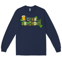 Navy Beer and shamrock Long Sleeve Tee - CowGirlArtShop
