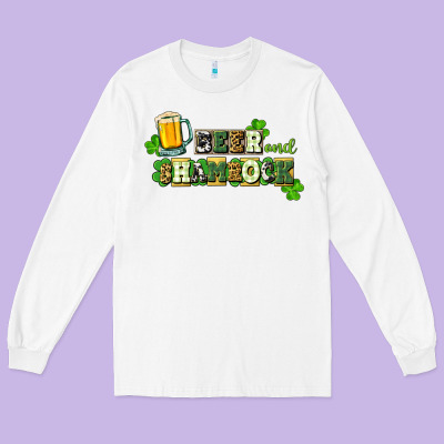 Beer And Shamrock Long Sleeve Tee Designed By Cowgirlartshop