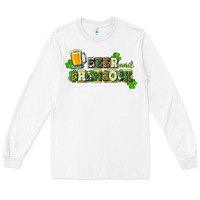 White Beer and shamrock Long Sleeve Tee - CowGirlArtShop