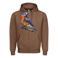 Chestnut Eastern Bluebird Zipper Hoodie - LillyAllenDesigns