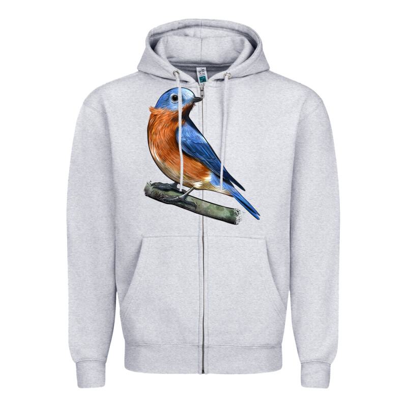Eastern Bluebird Zipper Hoodie by LillyAllenDesigns | Teevron