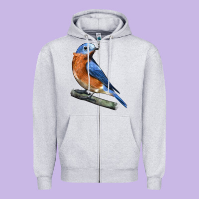 Eastern Bluebird Zipper Hoodie Designed By Lillyallendesigns
