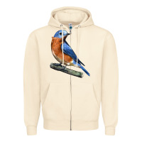 Sandshell Eastern Bluebird Zipper Hoodie - LillyAllenDesigns