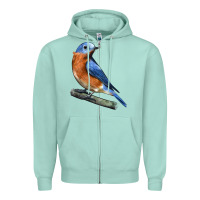 Seafoam Eastern Bluebird Zipper Hoodie - LillyAllenDesigns