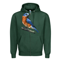 Sports Green Eastern Bluebird Zipper Hoodie - LillyAllenDesigns