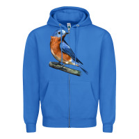 True Royal Eastern Bluebird Zipper Hoodie - LillyAllenDesigns