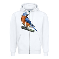 White Eastern Bluebird Zipper Hoodie - LillyAllenDesigns