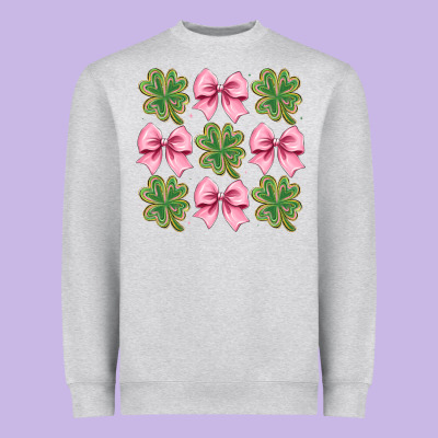 Clover Bow Heavyweight Sweatshirt Designed By Cowhidedigitalart