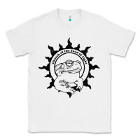 White Authentic Church Of The Toad Of Light Psychedlic Frog Licking (Distres Classic Tee - DesignPulse