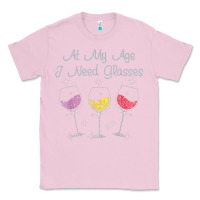 Bubblegum Pink At My Age I need Glasses Classic Tee - DesignPulse