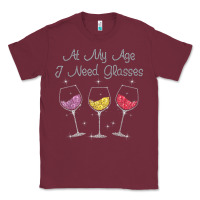 Burgundy At My Age I need Glasses Classic Tee - DesignPulse