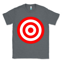 Charcoal Heather bullseye target red & white rings target Classic Tee - DesignPulse