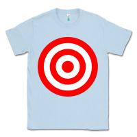 Dusty Blue bullseye target red & white rings target Classic Tee - DesignPulse