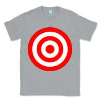 Heather Grey bullseye target red & white rings target Classic Tee - DesignPulse